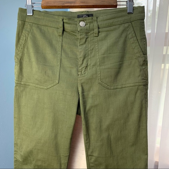 J. Crew Olive Slub Sateen Vintage Straight Cargo Pants - Picture 5 of 9